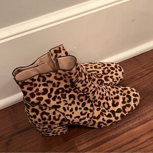 Steve Madden Dusty-L Leopard Print Haircalf Ankle Booties